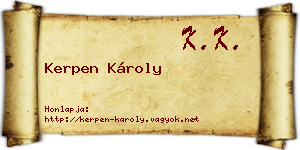 Kerpen Károly névjegykártya